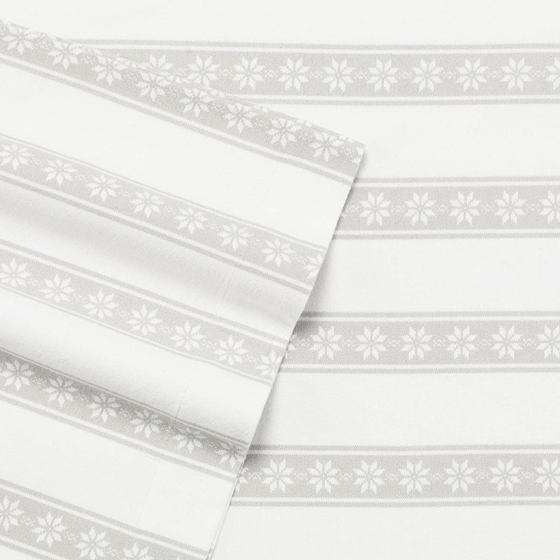 Eddie Bauer Flannel Sheet Set, White, Twin