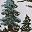 Snowy Pine Trees Green