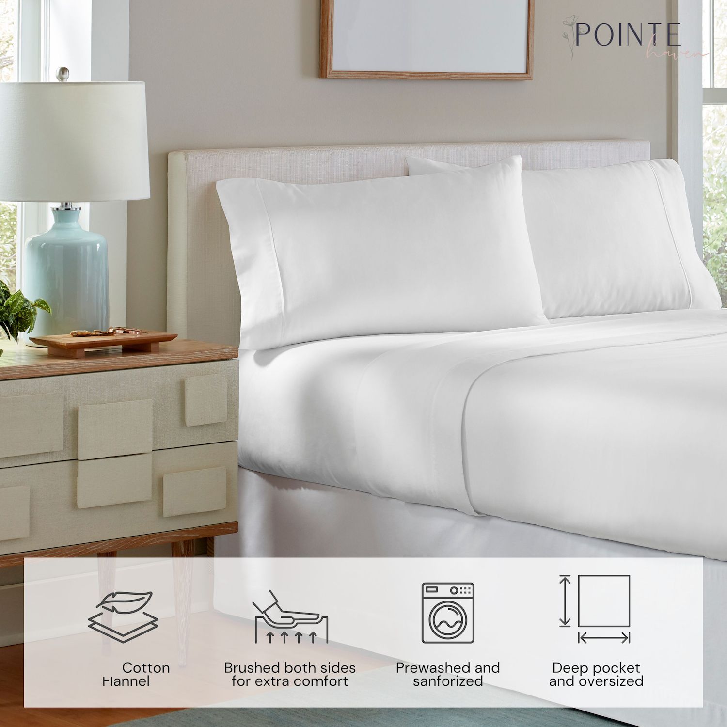 Pointehaven Cotton Flannel Sheet Set - Thumbnail 5