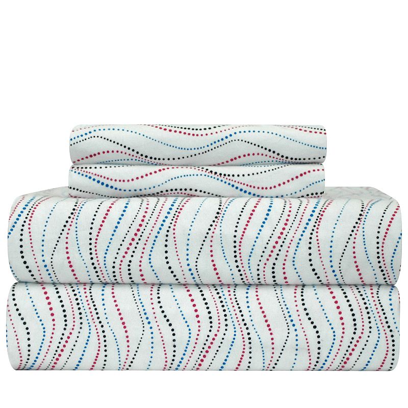 93222021 Pointehaven Flannel Sheet Set, Blue, King Set sku 93222021