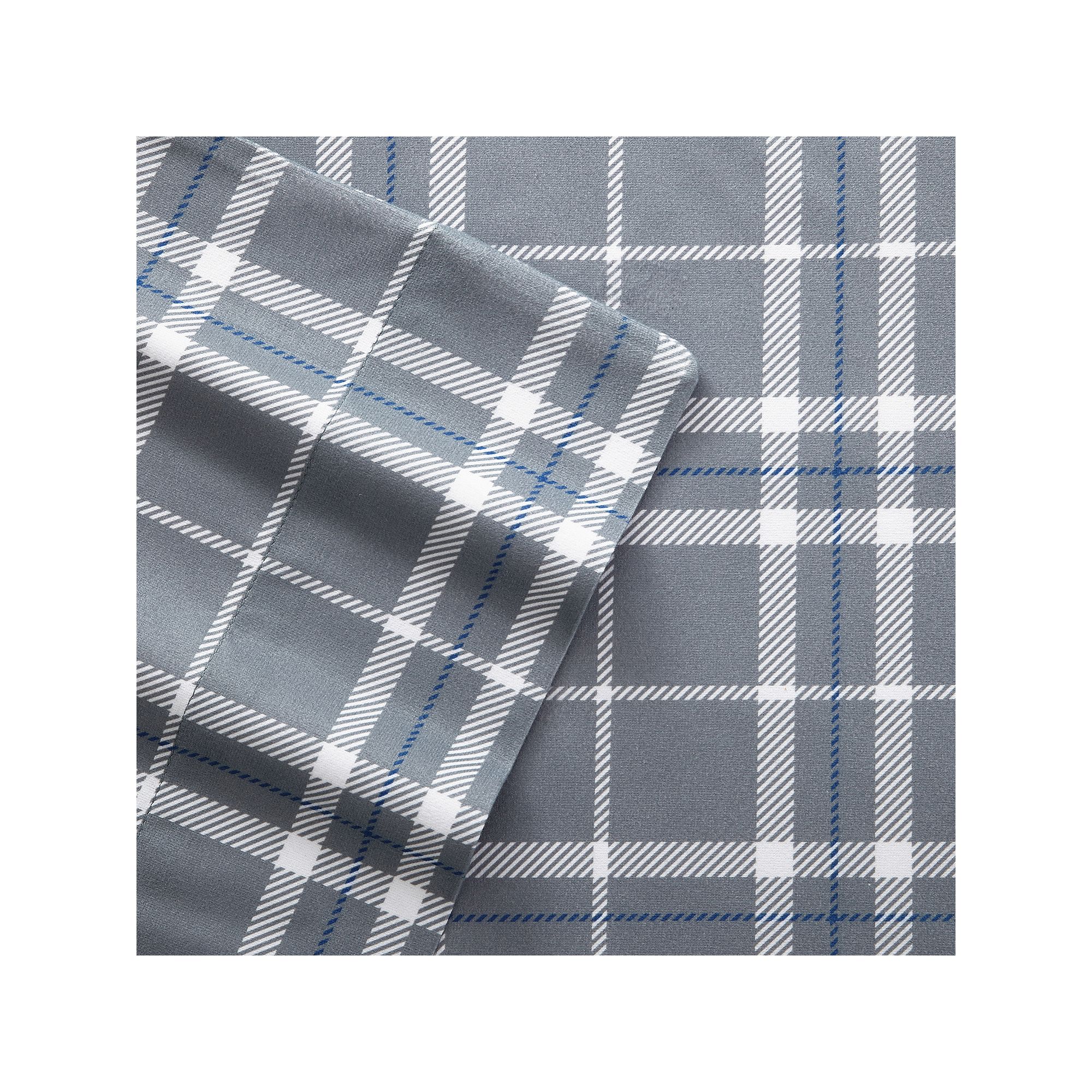 Micro Flannel® Sheet Set with Pillowcases, Gray Plaid