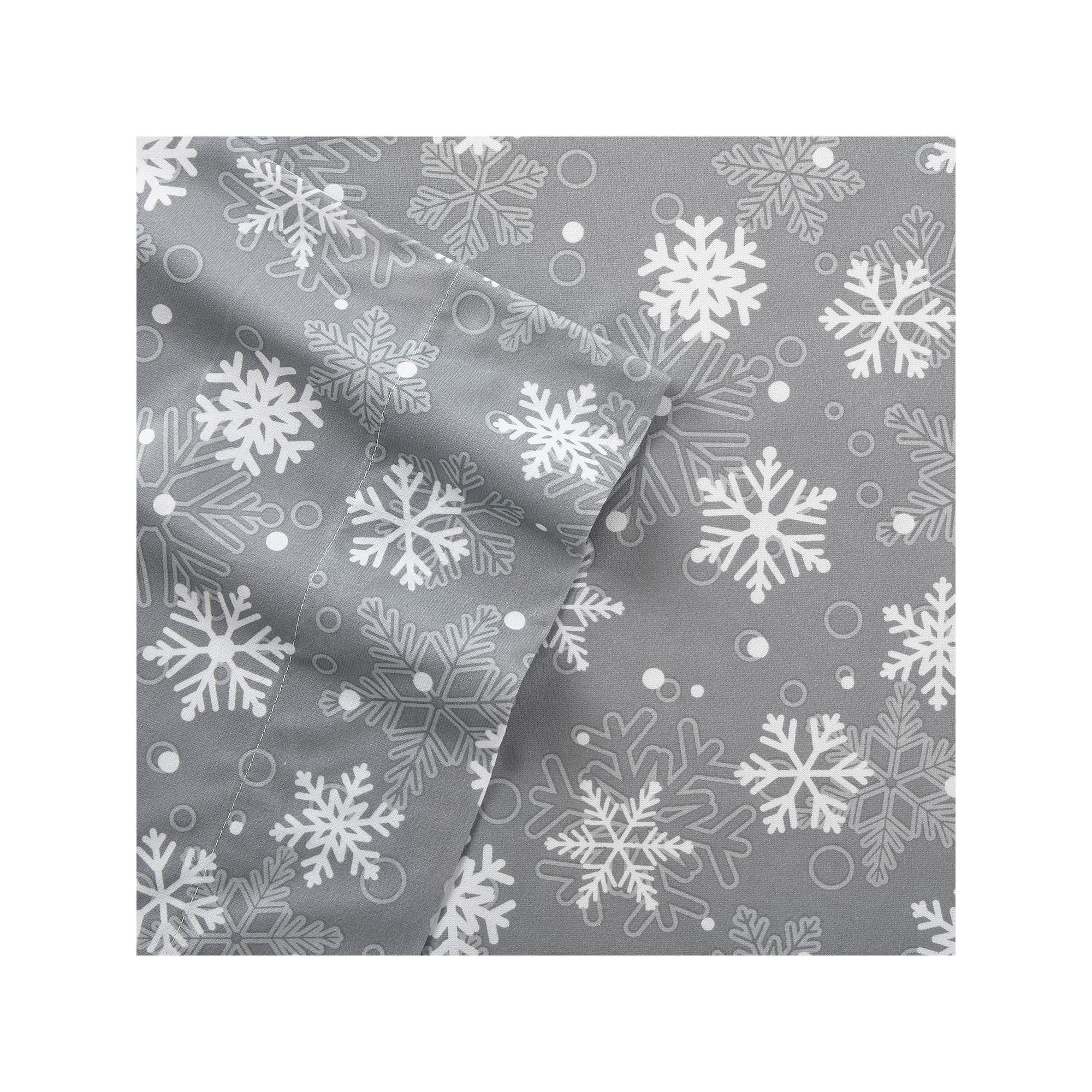 Micro Flannel® Sheet Set with Pillowcases, Snowflakes
