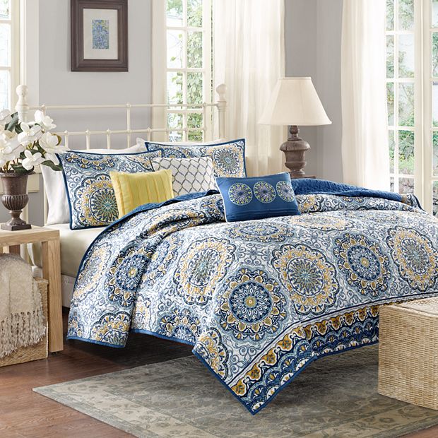 Madison Park Moraga 6 Piece Quilt Set with Throw Pillows