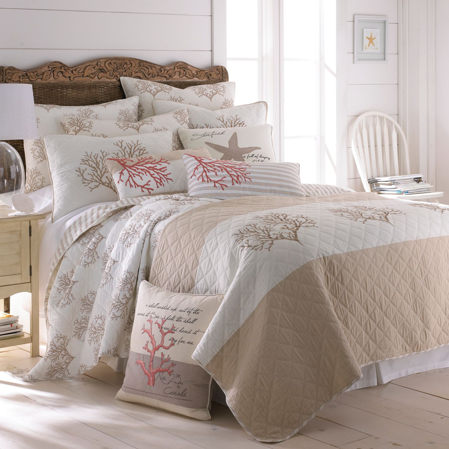 coral quilt bedding