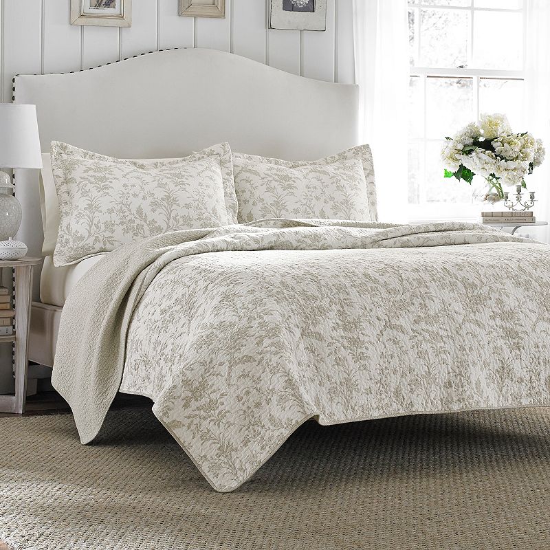 Beige Amberley Quilt Set (King) - Laura Ashley