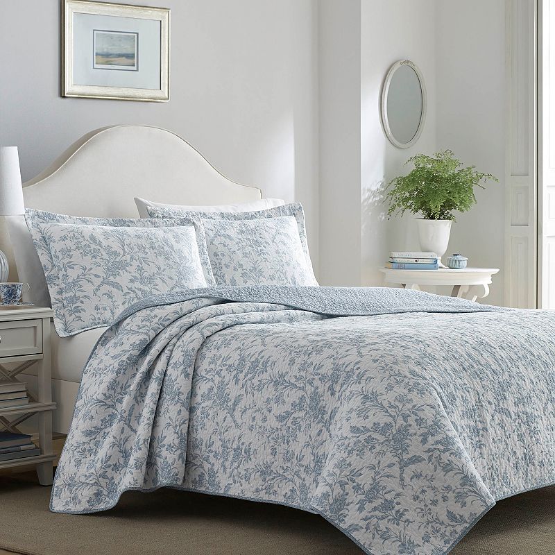 Laura Ashley Amberley Quilt Set, Blue, King