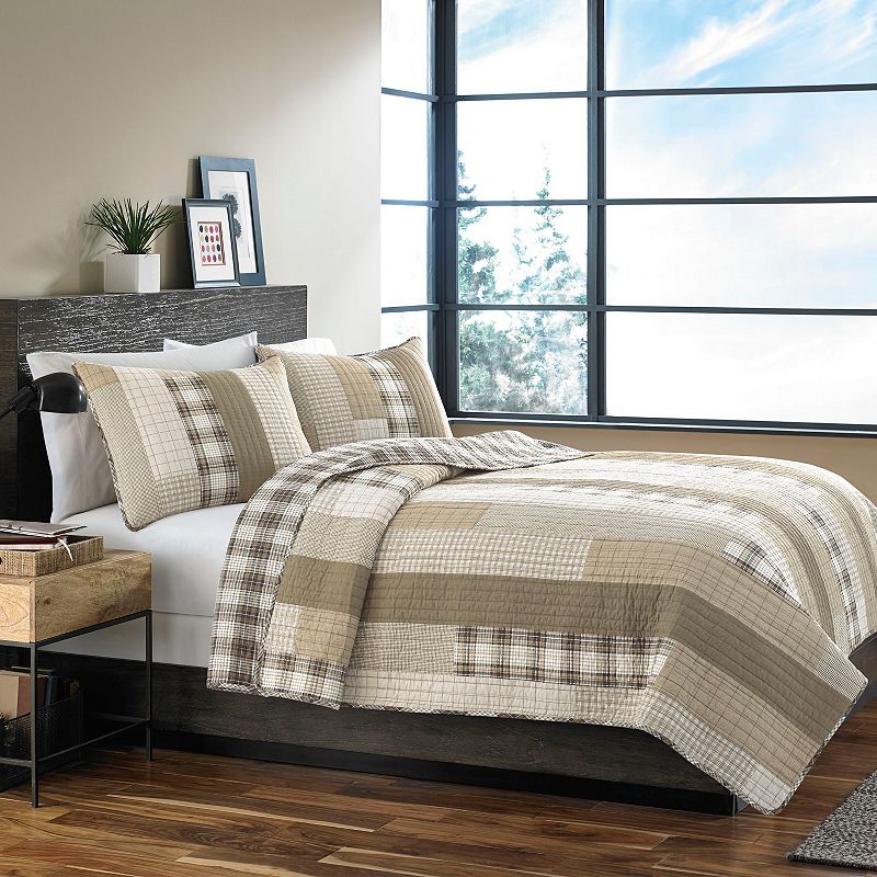 Eddie Bauer Fairview Reversible Quilt Set, Brown, Twin