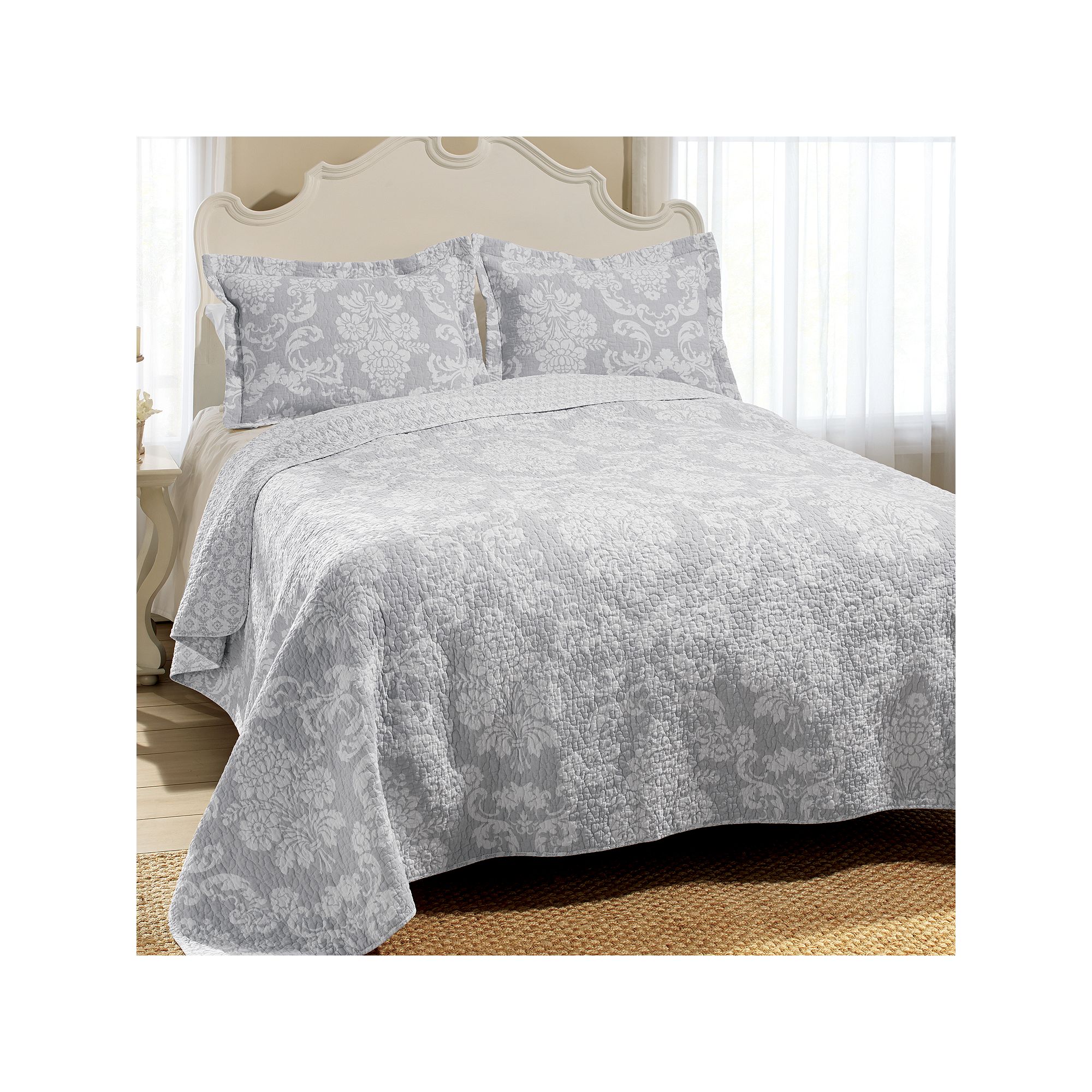 Laura Ashley Venetia Quilt Set, Gray