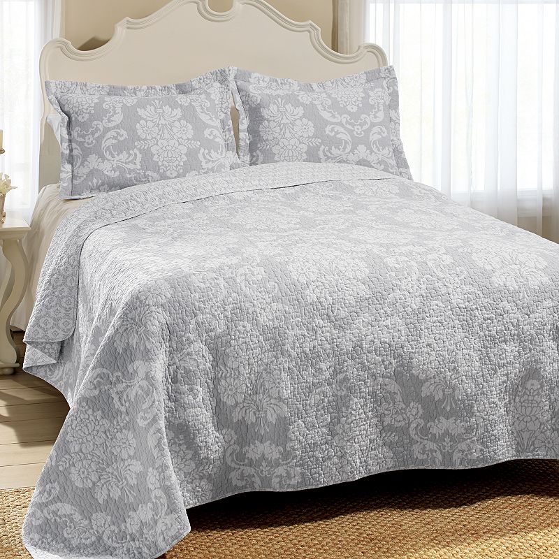 Laura Ashley Venetia Quilt Set, Grey, Twin