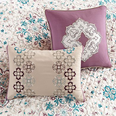 Madison Park Maya 6-Piece Quilt Set with Shams and Decorative Pillows