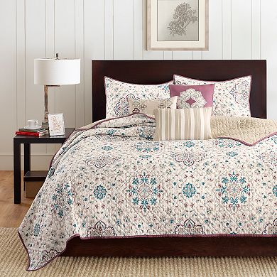 Madison Park Maya 6-Piece Quilt Set with Shams and Decorative Pillows