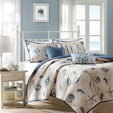 Madison Park Nantucket Quilt Set with Shams and Decorative Pillows