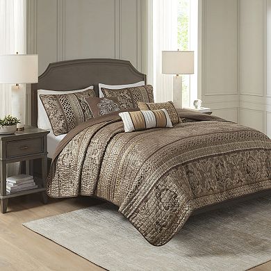 Madison Park Venetian 6-Piece Quilt Set with Shams and Decorative Pillows