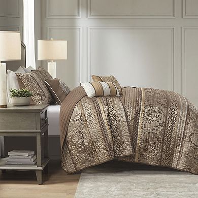 Madison Park Venetian 6-Piece Quilt Set with Shams and Decorative Pillows