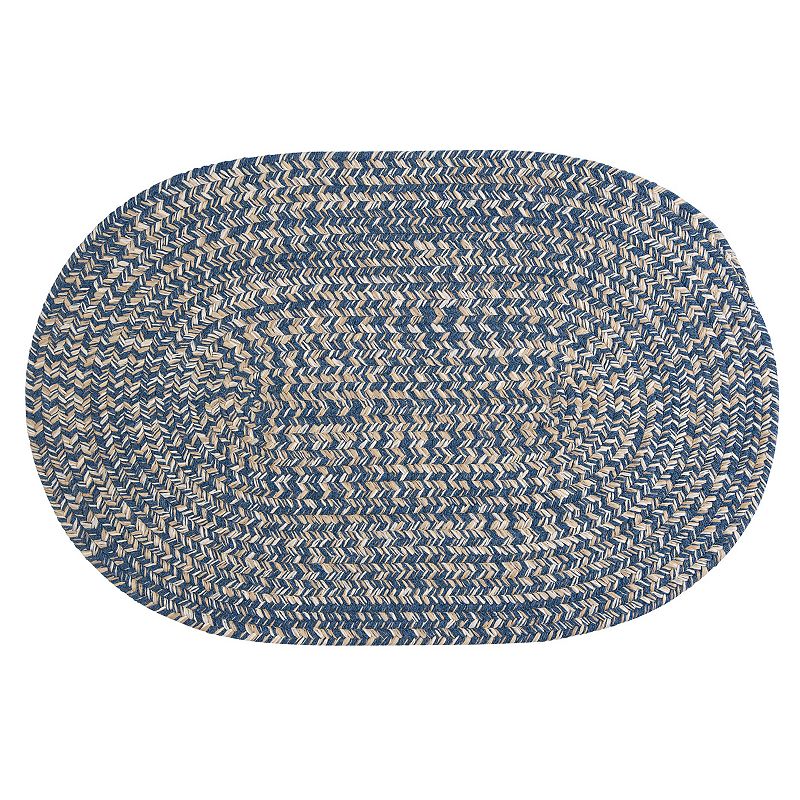 Colonial Mills Brownstone Braided Reversible Rug, Blue, 3X5 Ft