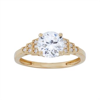 Cubic Zirconia Engagement Ring in 10k Gold