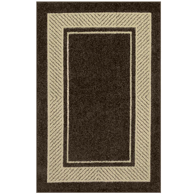 Sonoma Goods For Life® Estate Border Area & Washable Throw Rug, Brown 36x60 in 
