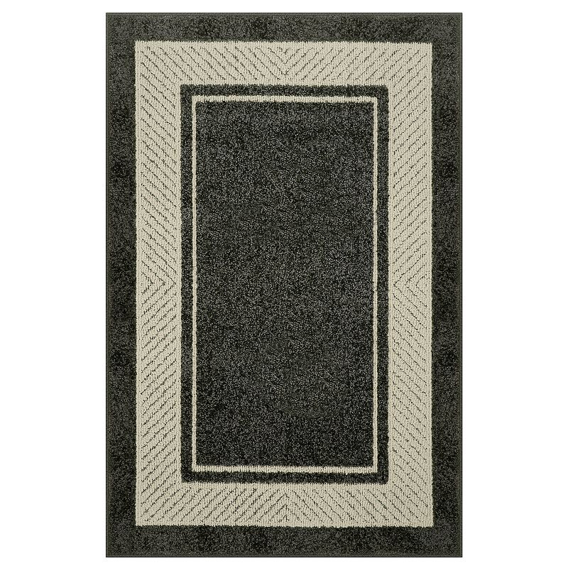 Sonoma Goods For Life Estate Border Area & Washable Throw Rug, Grey, 3X5 Ft