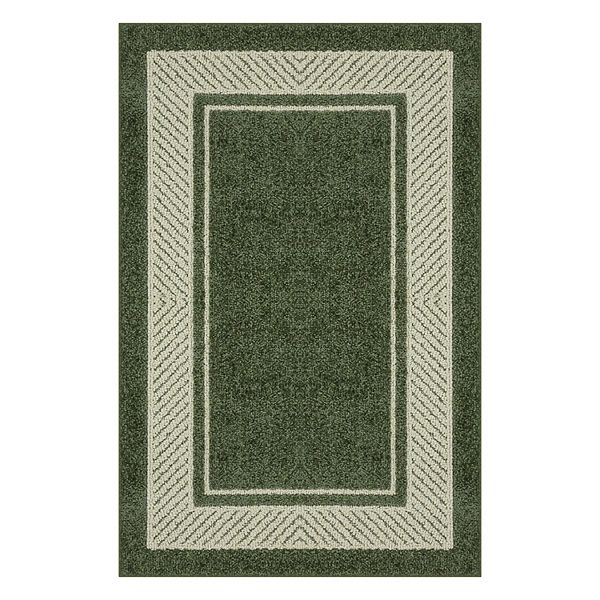 Small Dark Green Soft Rug / Handmade Rug / Cotton Rug / Bedside Rug / Bathroom  Rug / Kitchen Rug / Washable Rug / Room Rug / Bath Mat 