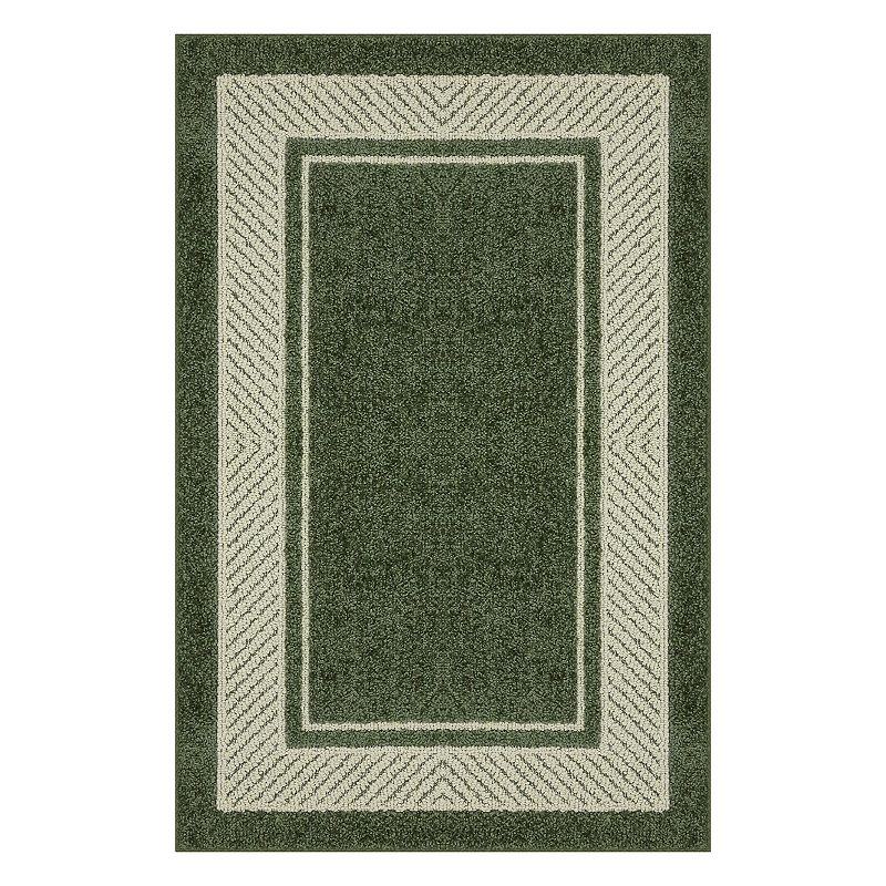 Maples Estate Border Rug, Green, 7X10 Ft