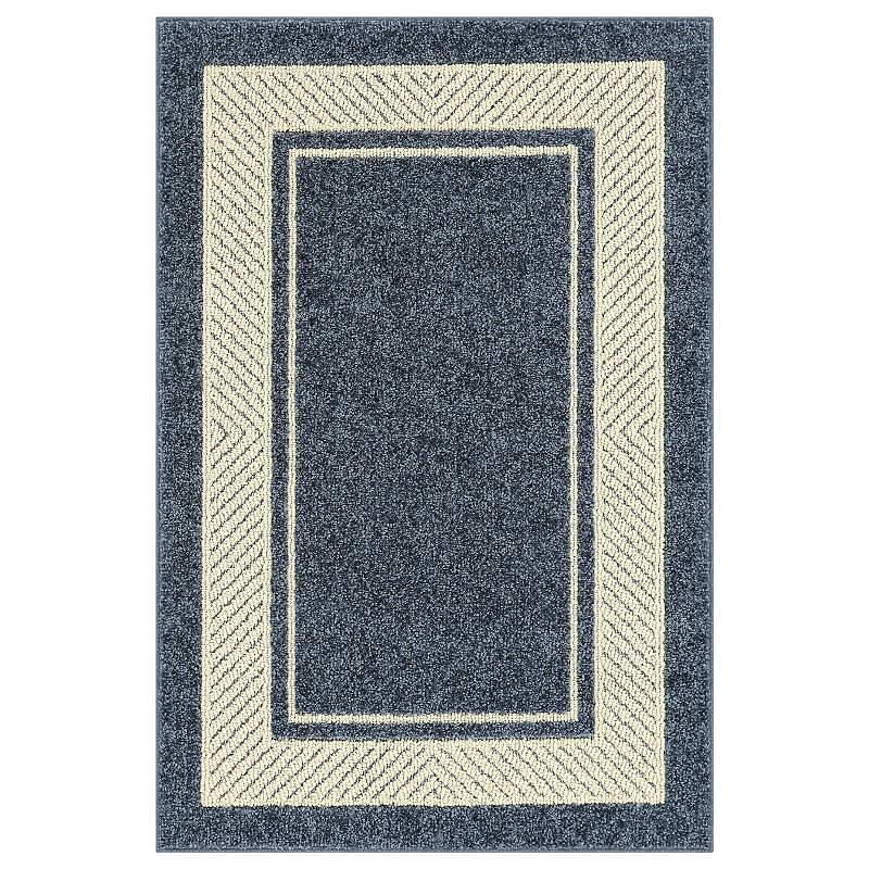 Sonoma Goods For Life Estate Border Area & Washable Throw Rug, Blue, 5X7 Ft