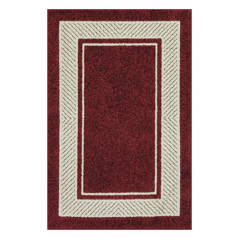 Sonoma Goods For Life Estate Border Area & Washable Throw Rug, Red, 3X5 Ft