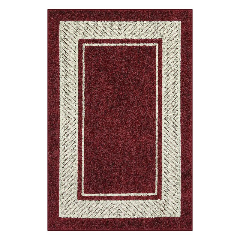 Sonoma Goods For Life Estate Border Area & Washable Throw Rug, Red, 7X10 Ft