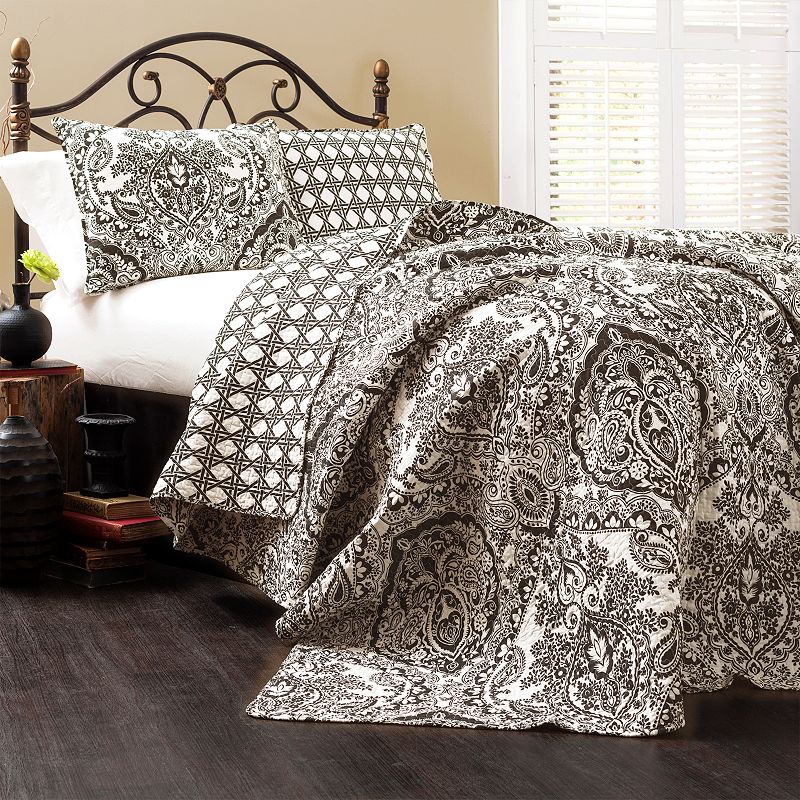 Lush Decor Aubree Quilt Set, Grey, King