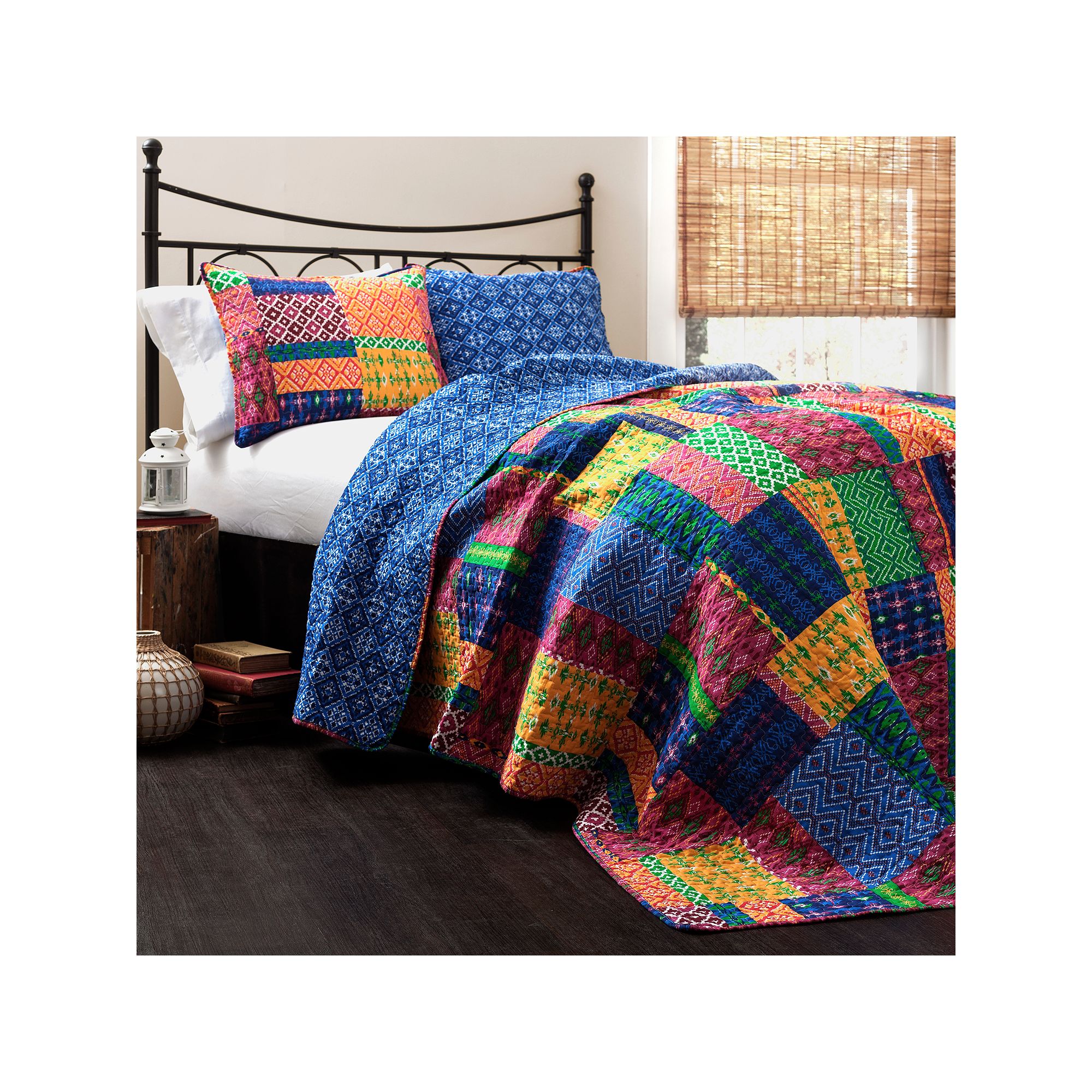 Lush Decor Misha Quilt Set, Blue