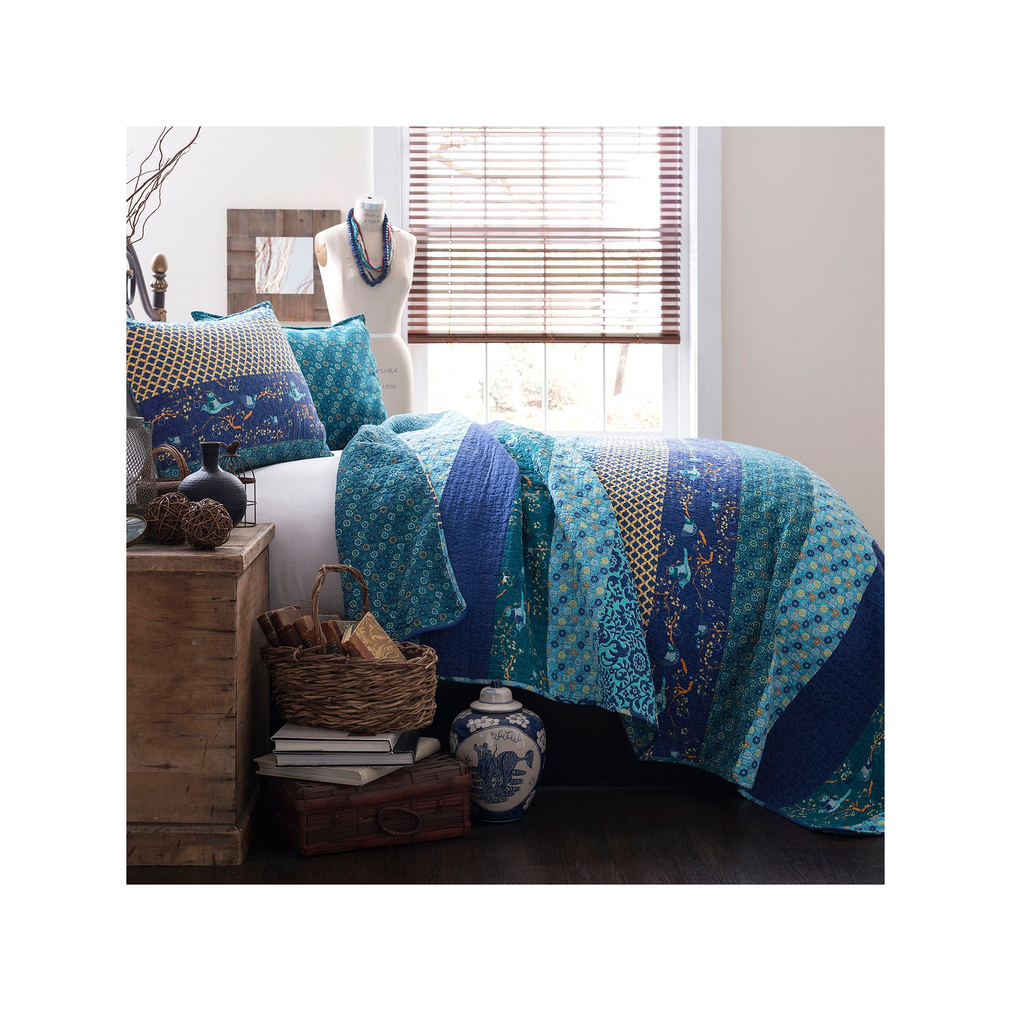 Lush Decor Royal Empire Quilt Set, Peacock