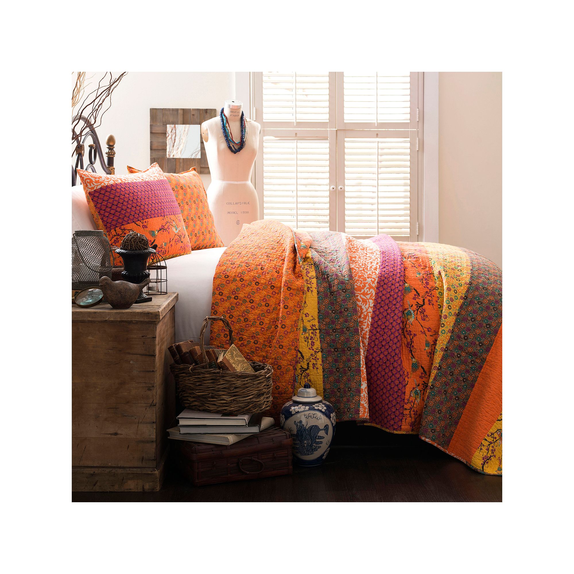 Lush Decor Royal Empire Quilt Set, Orange