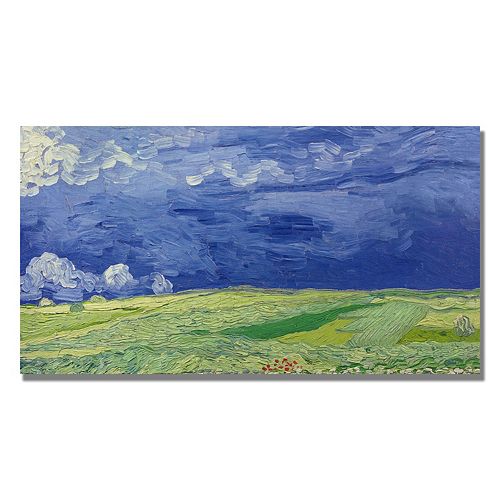 Wheatfields Under Thundercloud Canvas Wall Art by Vincent van Gogh