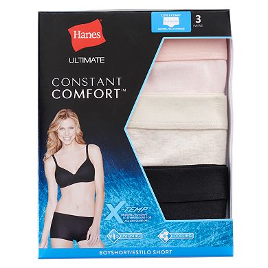 Hanes Ultimate 3-pack ComfortBlend Stretch X-Temp Boyshorts 49XT