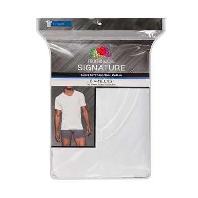 Men's Fruit of the Loom Signature Super Soft V-Neck Tee (6-pack)