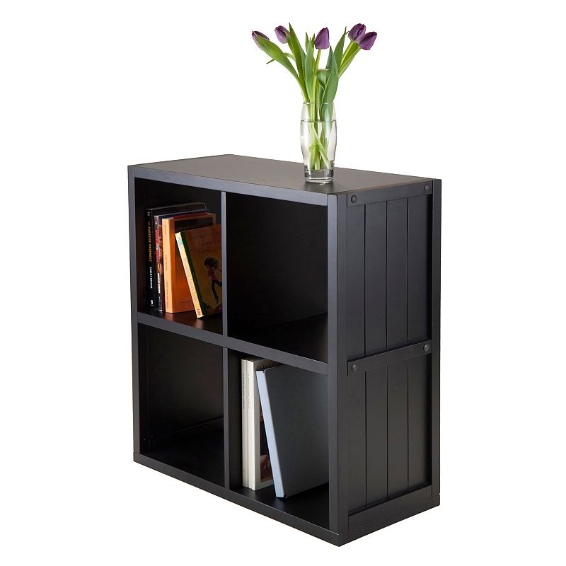 Winsome Timothy 4-Cube Storage Shelf, Black, Furniture
