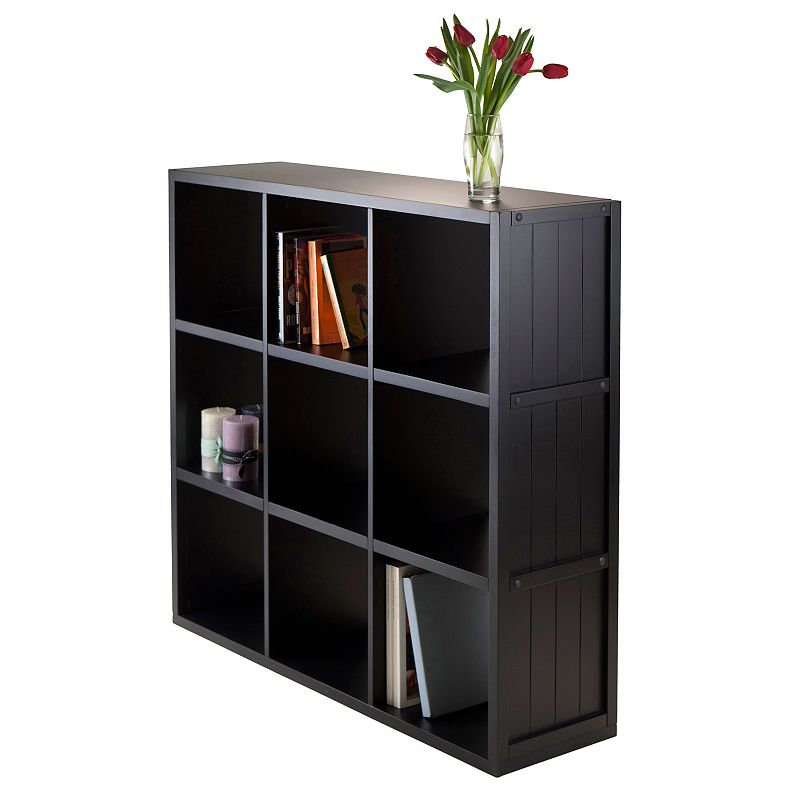 Winsome Timothy 9-Cube Storage Shelf, Black, Furniture
