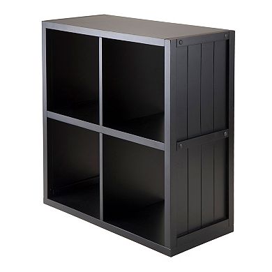Winsome Timothy 5-piece 4-Cube Storage Shelf and Basket Set