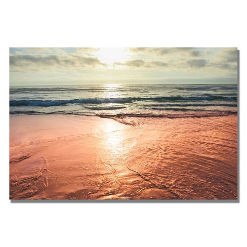 "Sunset Beach Reflections" Canvas Wall Art