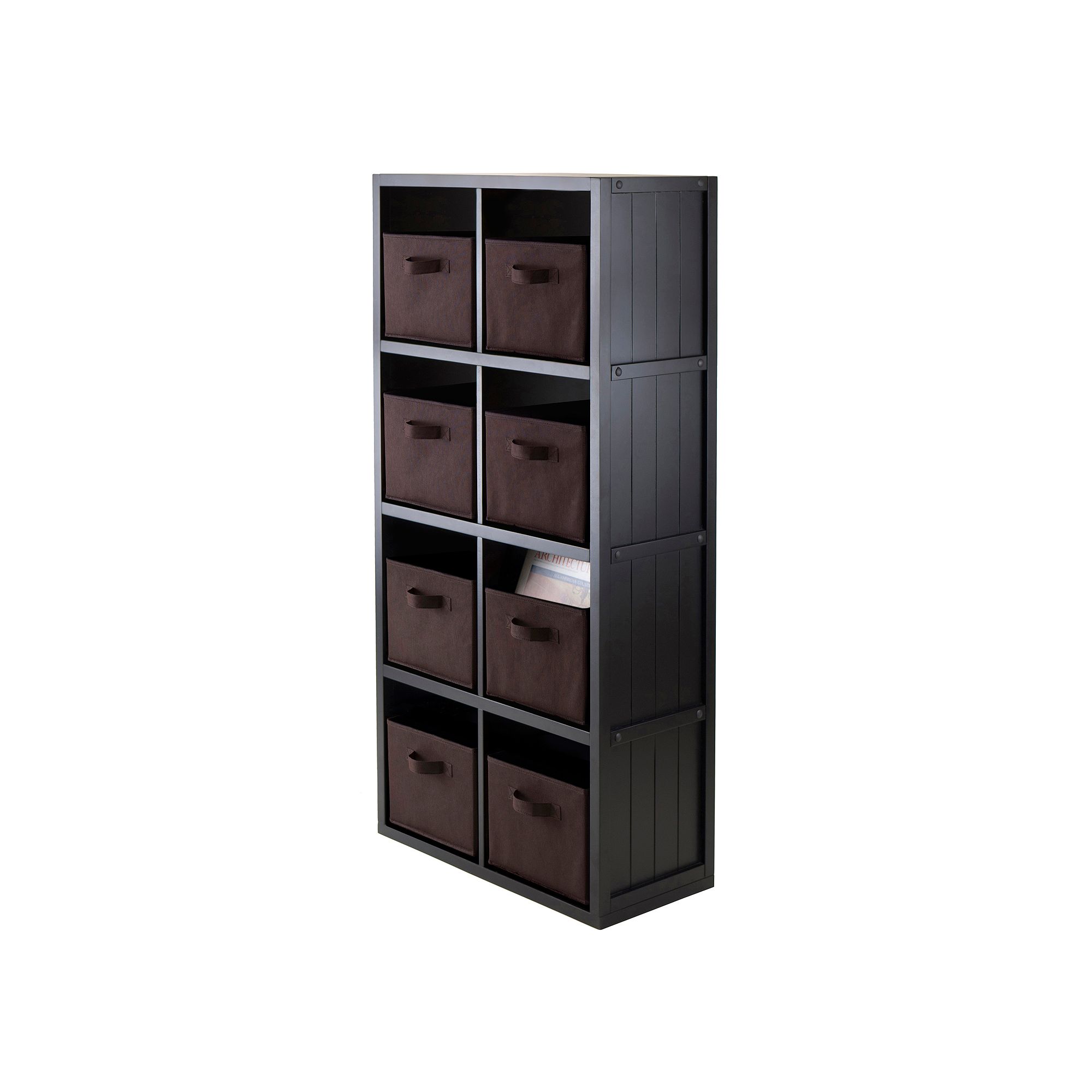 Winsome Timothy 9-piece 8-Cube Storage Shelf & Basket Set, Black