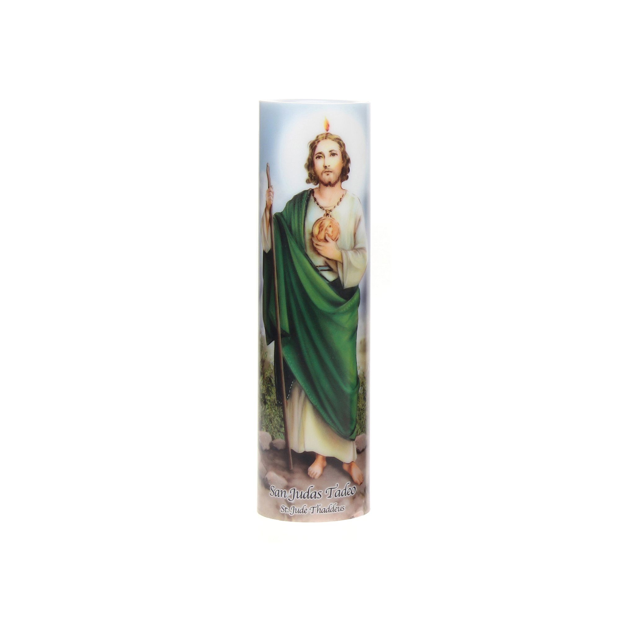 The Saints Collection 8.2 x 2.2 St. Jude Flameless LED Prayer Candle, S