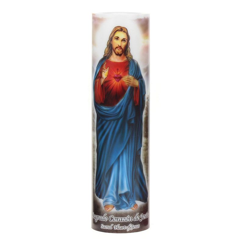 The Saints Collection 8.2 x 2.2 Jesus Flameless LED Prayer Candle, Mult