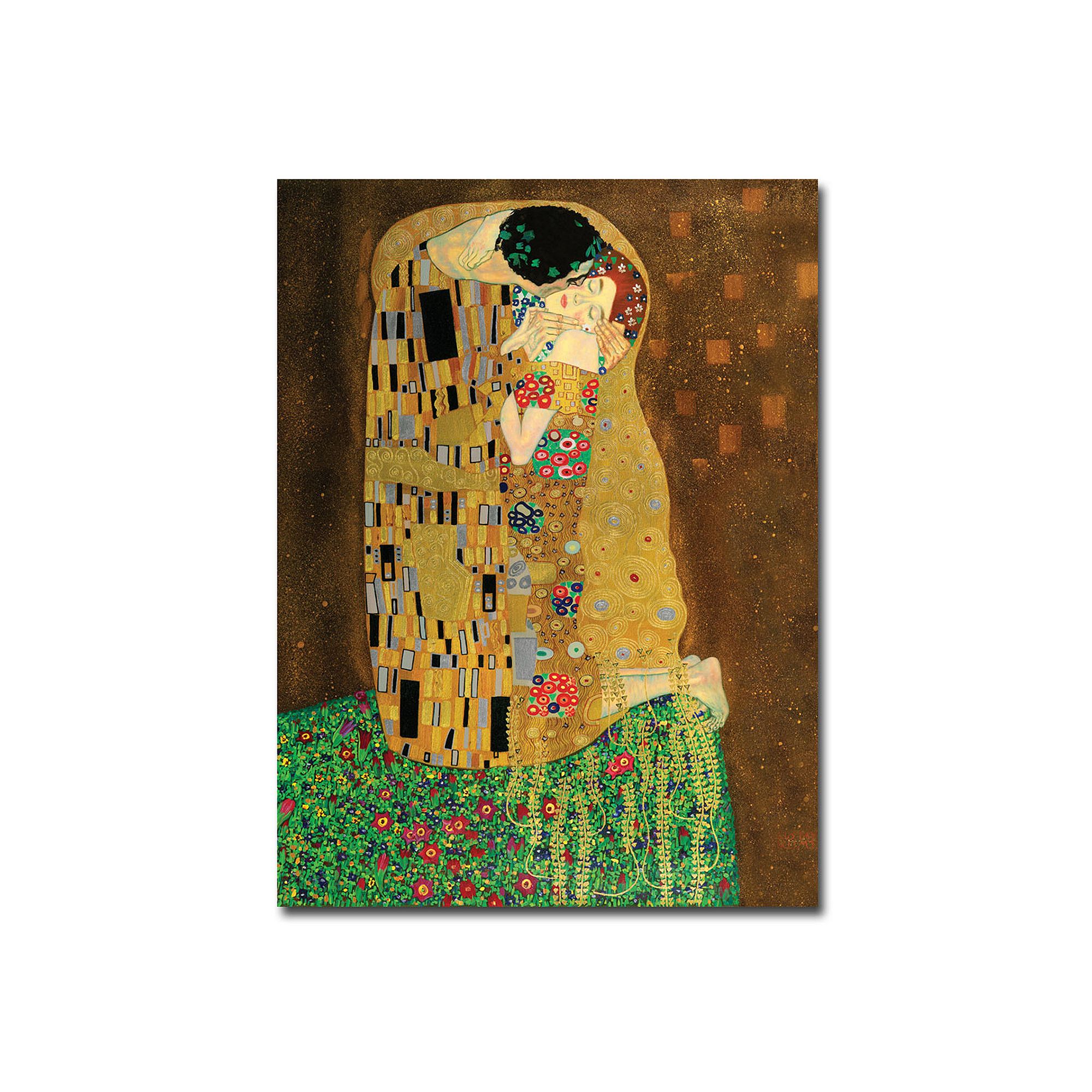 The Kiss Canvas Wall Art by Gustav Klimt, Multicolor