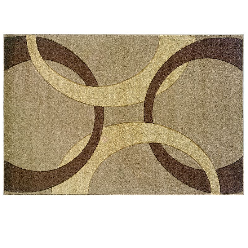 Linon Corfu Collection Circles Rug, Beig/Green, 5X8 Ft Round out your decor with this Linon Corfu Collection rug.FEATURES Power loomed Hand carved Heatset CONSTRUCTION & CARE Frieze yarn Spot clean Manufacturer's 6-month limited warrantyFor warranty information please click here Imported Attention:ÊAll rug sizes are approximate and should measure within 2-6 inches of stated size. Pattern may also vary slightly. This rug does not have slip-resistant backing. Rug pad recommended to prevent slipping on smooth surfaces. Size: 5X8 Ft. Color: Beig/Khaki. Gender: unisex. Age Group: adult. Material: Synthetic.