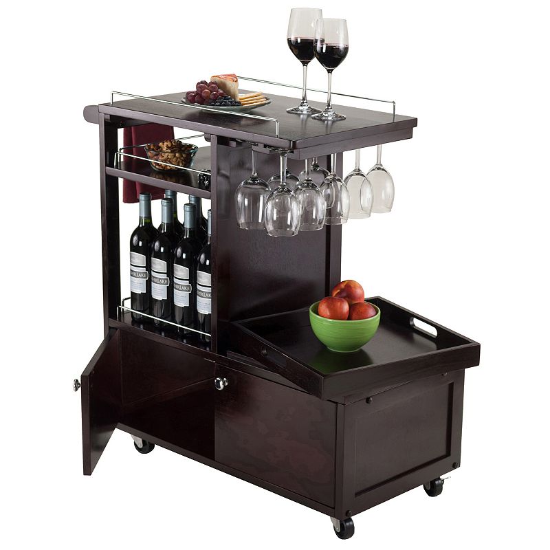Winsome Galen Entertainment Wine Cart, Brown, Furniture