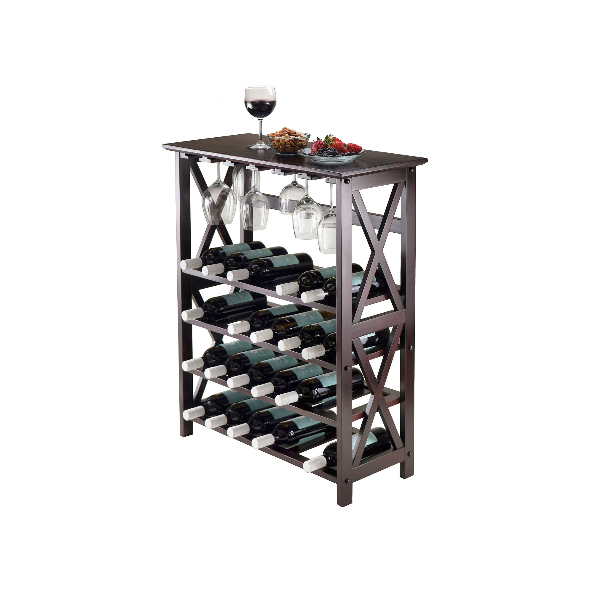 Winsome Rio 24-Bottle Wine Rack, Brown