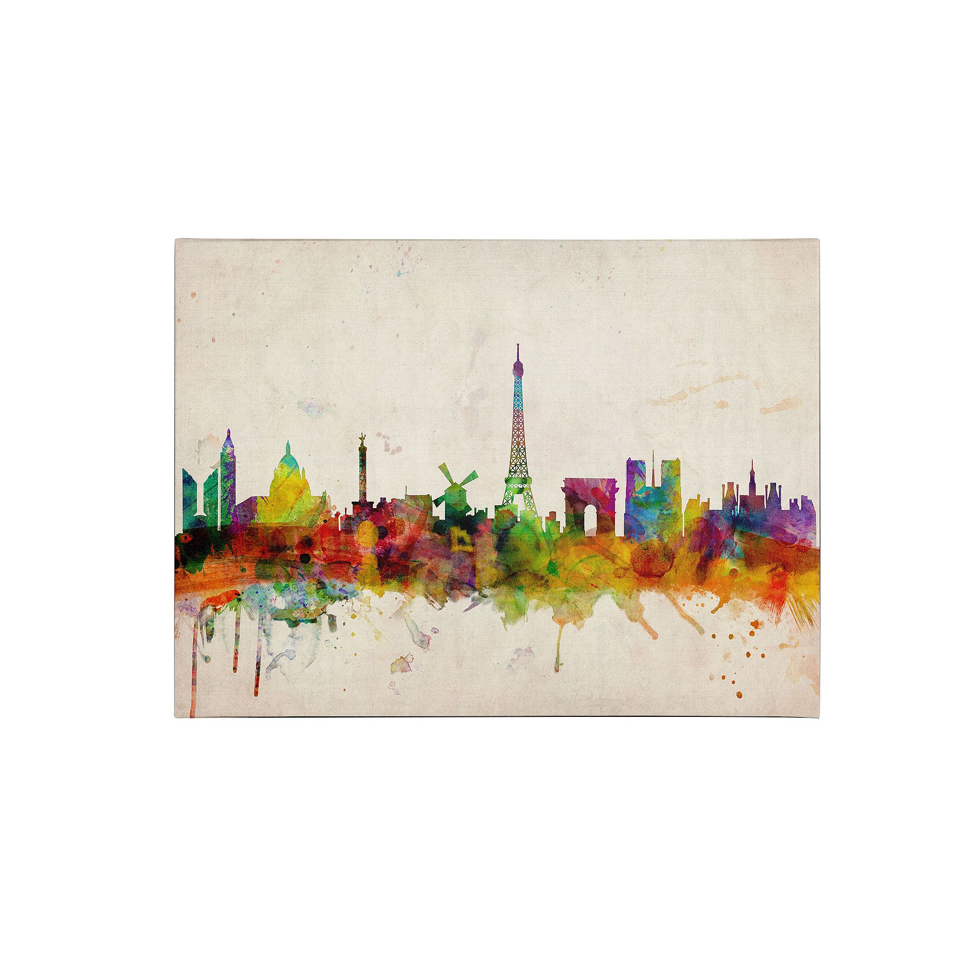 Paris Skyline Canvas Wall Art, Multicolor