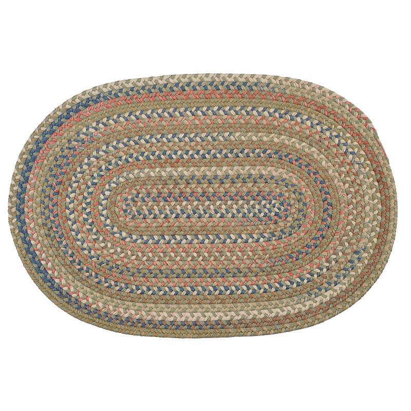 Colonial Mills Color-Dyed Braided Reversible Rug, Green, 8Ft Rnd
