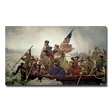"Washington Crossing Delaware River in 1776" Canvas Wall Art