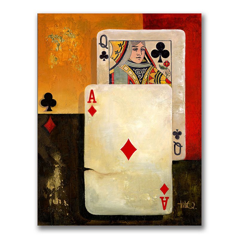 Poker Queen Canvas Wall Art, Multicolor, 36X48