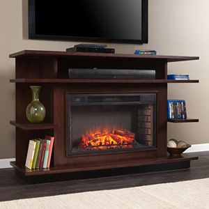 Southern Enterprises Viridian Media Console & Electric Fireplace